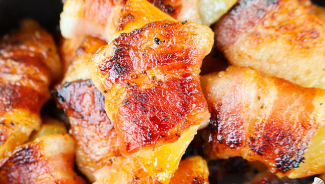 Tropical Bacon Bites / Bacon-Wrapped Pineapple Bites