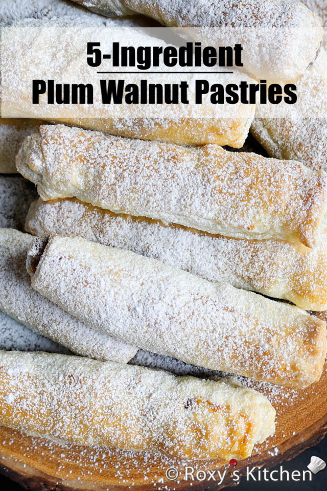 5-Ingredient Plum Walnut Pastries - These delightful Plum Walnut Pastries combine the sweetness of plum jam with the crunchiness of roasted walnuts, all wrapped in layers of buttery puff pastry. This treat is perfect for breakfast, dessert, or simply as a delightful snack with a cup of coffee or milk.