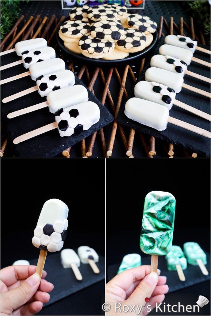 Learn how to make Soccer-Themed Cakesicles. These cakesicles were the first treats to “disappear” at our two soccer-themed birthday parties. 