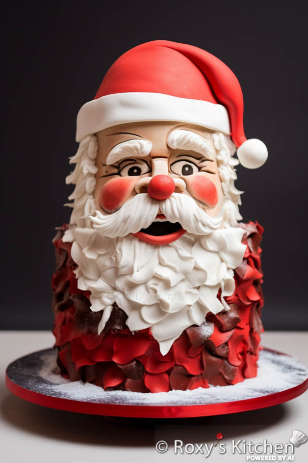 20+ Modern Christmas Cakes - Abstract Santa Cake