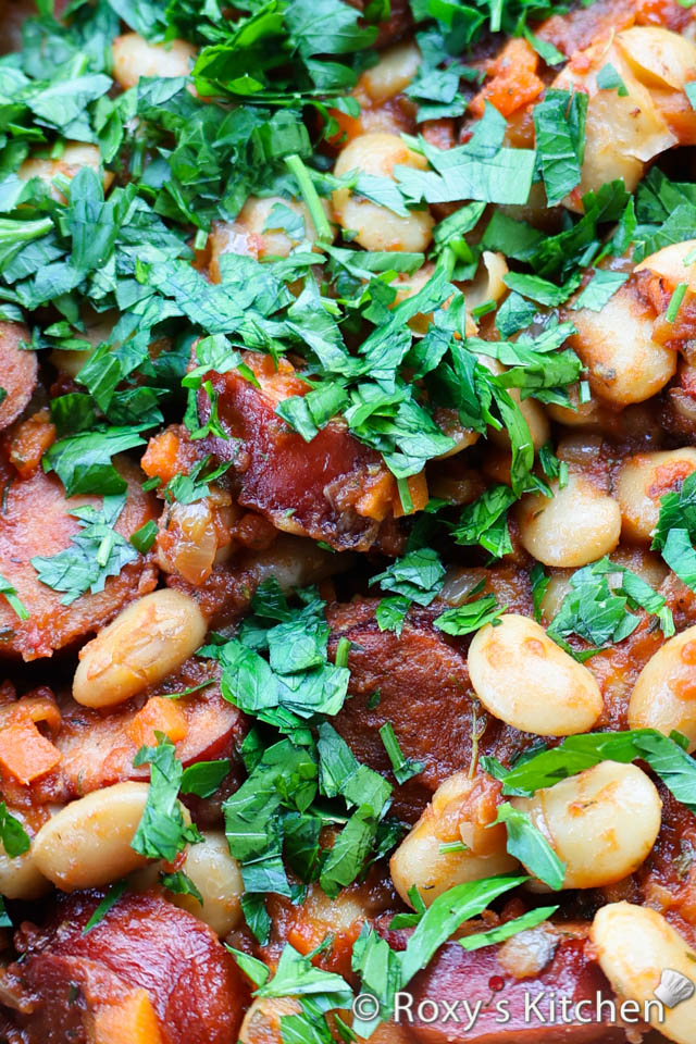 Beans with Smoked Sausages - This hearty and flavoursome Beans with Smoked Sausage dish combines the earthy richness of beans with the savoury indulgence of smoked sausages, creating a symphony of taste that's perfect for lunch or dinner.