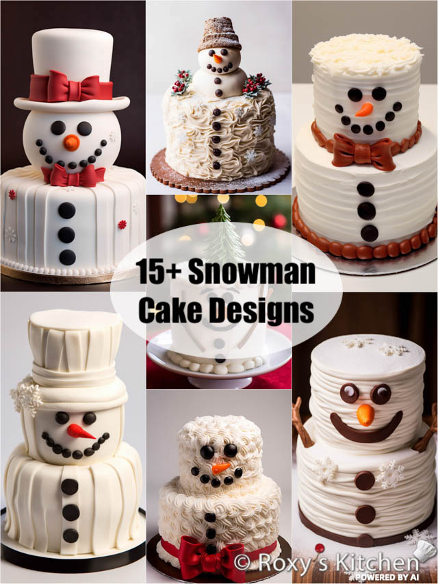 15+ enchanting Snowman Cake Designs - from single-tier to 2-tier creations, from frosted to fondant-covered masterpieces.