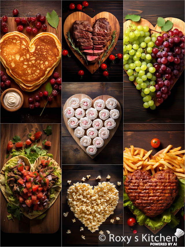 10+ Valentine's Day Easy & Creative Food Boards - from heart-shaped fruit arrangements to savoury surprises like burger patties & pizzas
