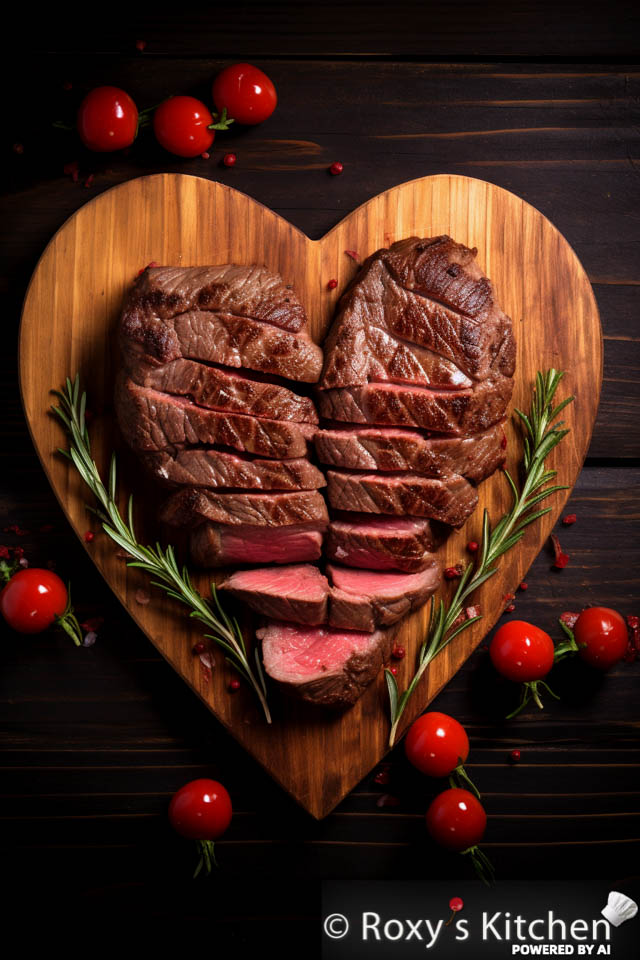 10+ Valentine's Day Easy & Creative Food Boards - A Juicy Heart Steak - The Perfect Valentine's Day Gift for Him