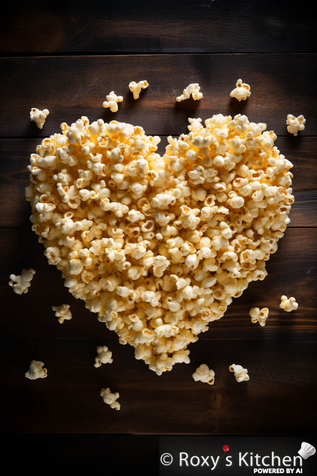 Popcorn Arranged in a Heart Shape - Wins the Prize for the Easiest Valentine's Day Snack! 