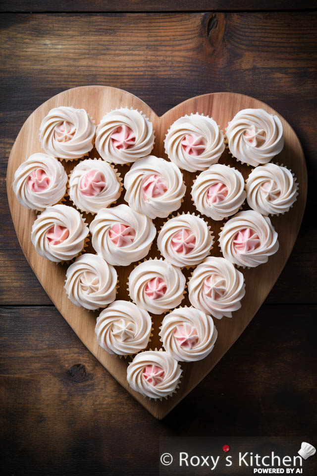Mini Cupcakes Arranged Beautifully in a Heart Shape 
