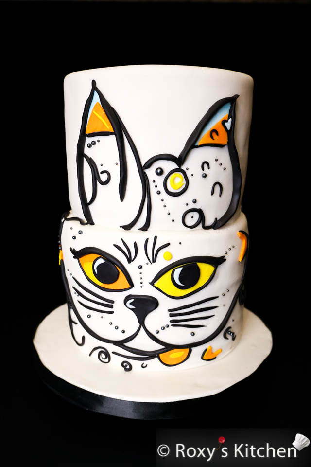Abstract Cat Cake Tutorial - I made this Abstract Cat Cake for my birthday with the help of AI (Artificial Intelligence). Why with the help of AI? Because I used an AI-powered application to design the cake. 