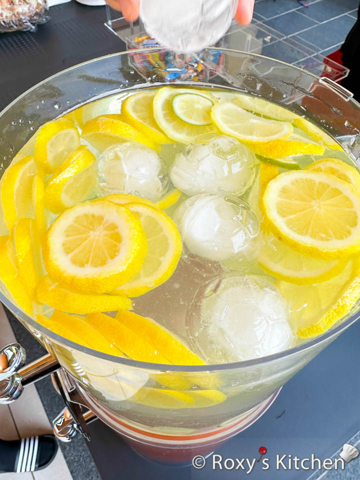 Lemonade with soccer ball ice cubes