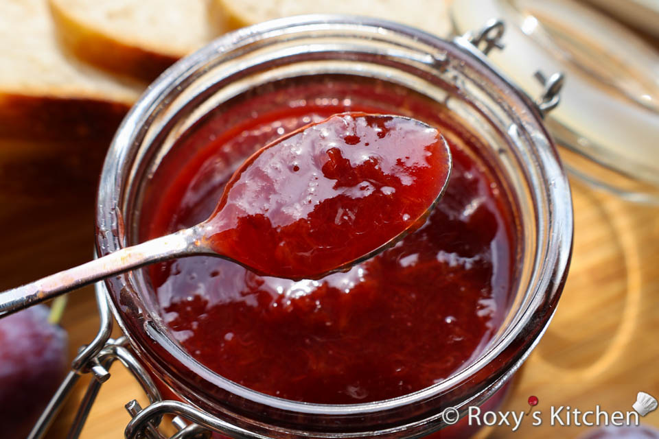 How to retain vibrant fruit colour in jams? When the jam has almost reached the desired consistency, add the sugar. The sugar should be added about 15-20 minutes before the jam is fully done cooking.  