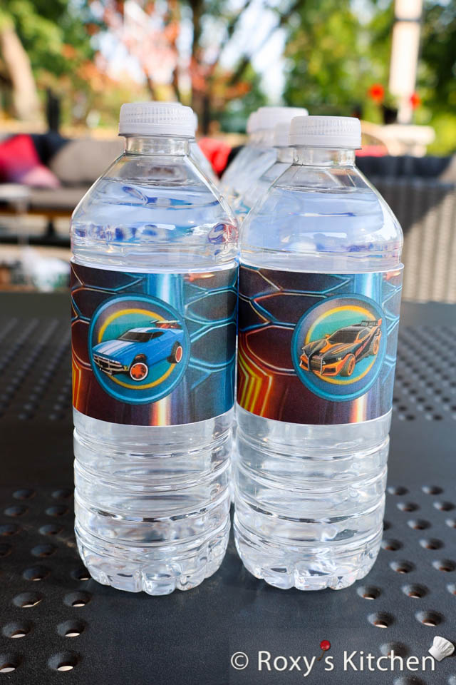 Birthday Party for Rocket League Fans - Customized Water Bottles Design #1 