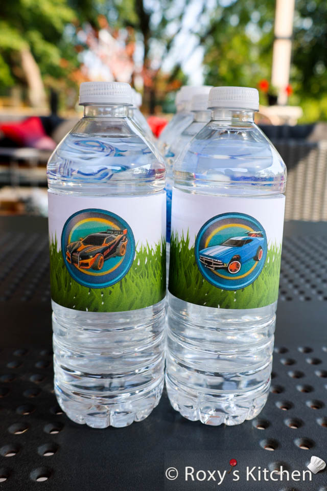 Birthday Party for Rocket League Fans - Customized Water Bottles Design #2