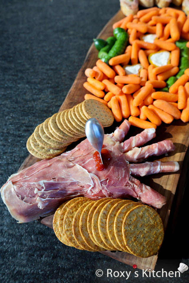 Halloween food board - bloody arm