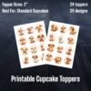 Puppy Cupcake Toppers (2'') - 24 Designs