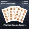 Printable Cute Puppy Cupcake Toppers (2 inches) - 12 Designs