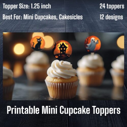 Halloween I Mini Cupcake Toppers (1.25'') - 12 Designs