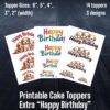 Puppy Cake Toppers - 1st Birthday Package - Extra Happy Birthday Toppers!