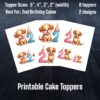 Puppy Cake Toppers - 2nd Birthday Package - Printable Cake Toppers