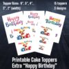 Puppy Cake Toppers - 2nd Birthday Package - Extra Happy Birthday Cake Toppers