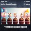 Puppy Cupcake Toppers (2'') Watercolour Collection - 12 Designs