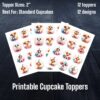 Puppy Cupcake Toppers (2'') Watercolour Collection - 12 Designs