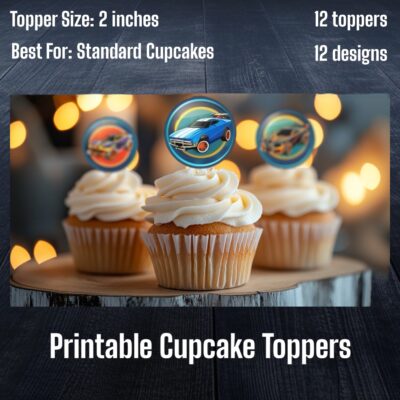 Race car cupcake toppers