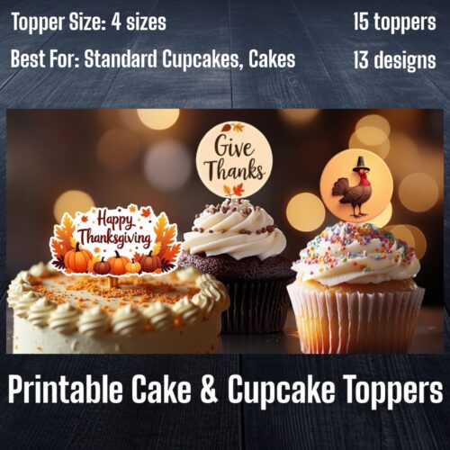 Thanksgiving I Cake & Cupcake Toppers (2'' to 6'')