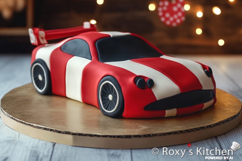 Red & white car cake for kids