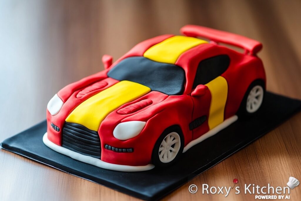 Red & yellow car cake